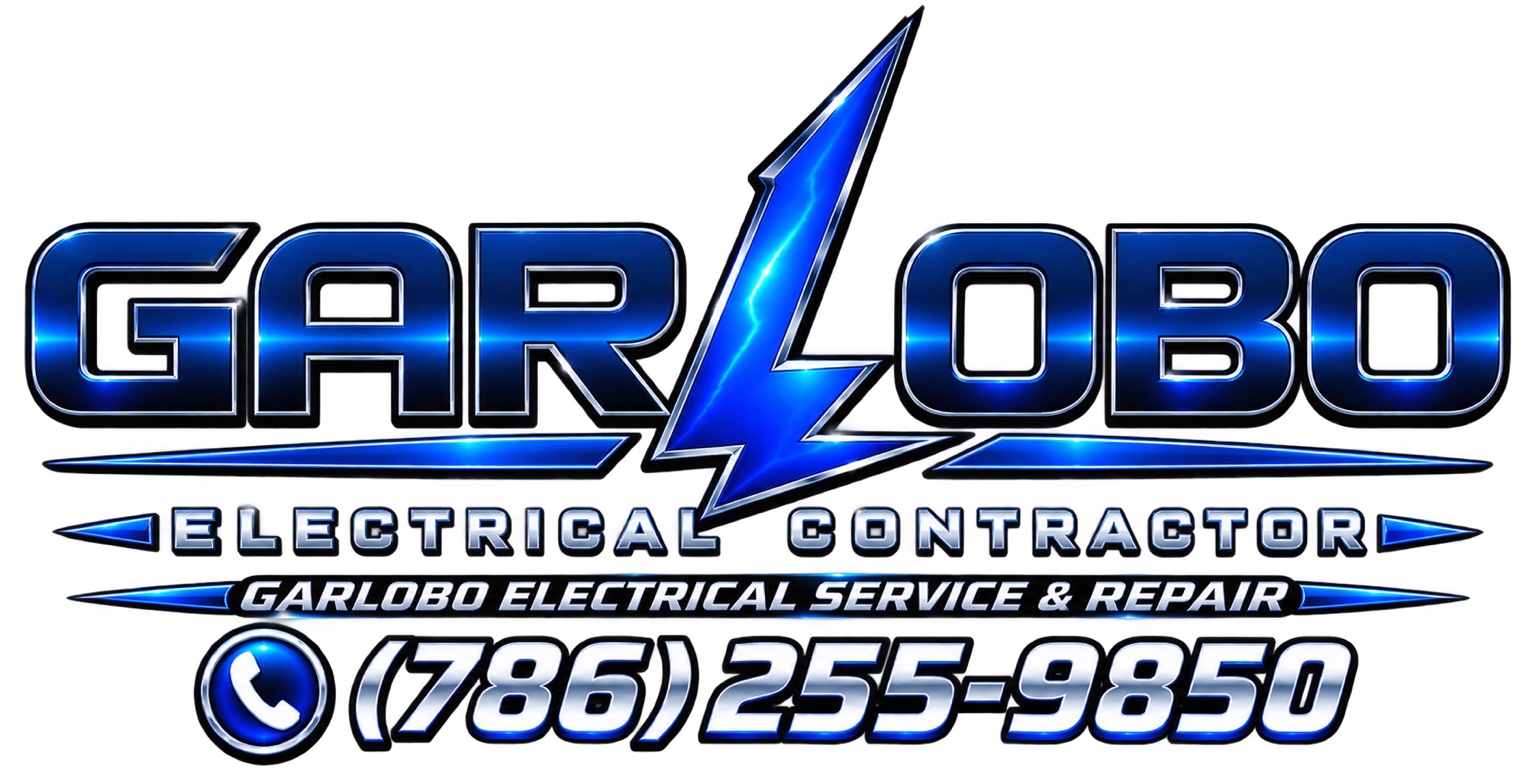Garlobo Electrical Contractor premium logo with electrical service and repair phone number